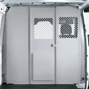 Heavy-Duty Steel Partition with Fixed Center Panel for High Roof Sprinter Van