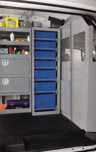 Self-Stacking Shelves Bulk Storage Bin Racks for High Roof Vans