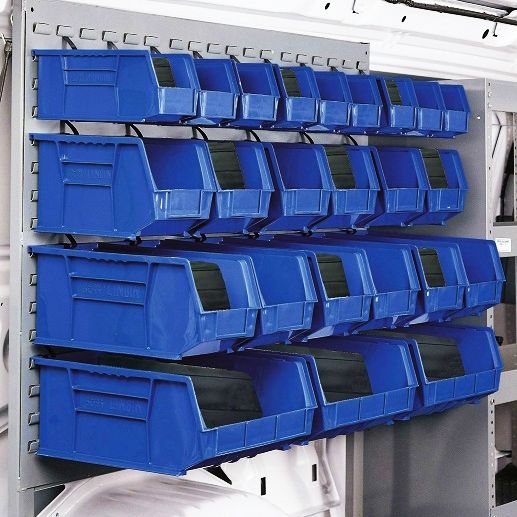 KING'S RACK Bin Storage System Organizer w/ 15 Plastic Bins in 3 tiers