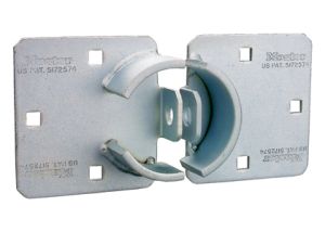 Buyers Products SLH100 Zinc Plated Security Lock Hasp With Cylinder Shield - Hardware Mounting Kit Included