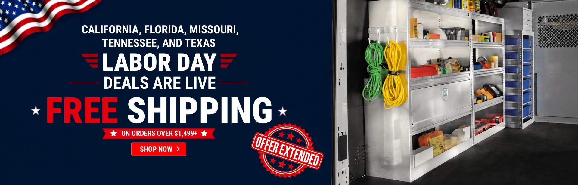 Labor Day Free Shipping - California, Florida, Missouri, Tennessee, And Texas