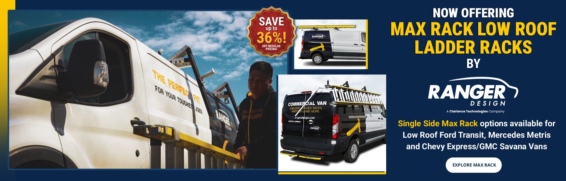 Max Rack Low Roof Ladder Racks